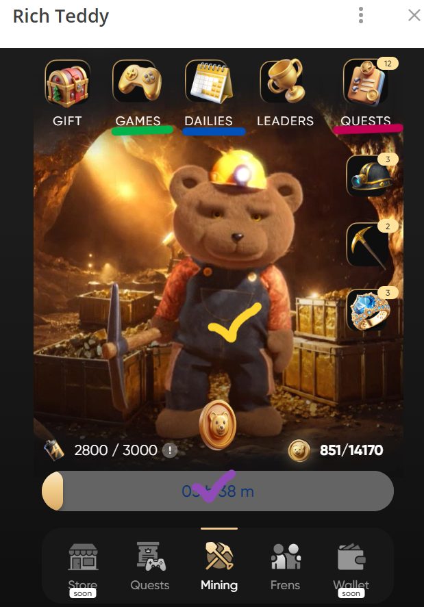 RichTeddyゲームの説明画面