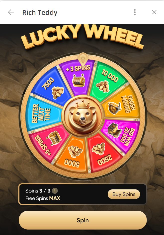 GAMESのLUCKY WHEELの説明画面