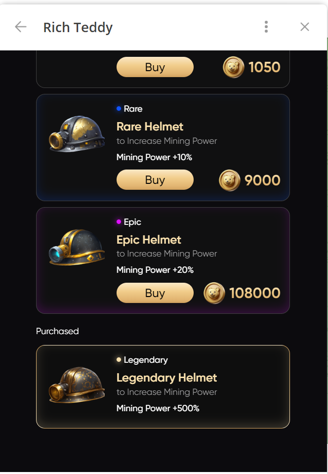 Miningのスピードを上げるやり方の解説画面